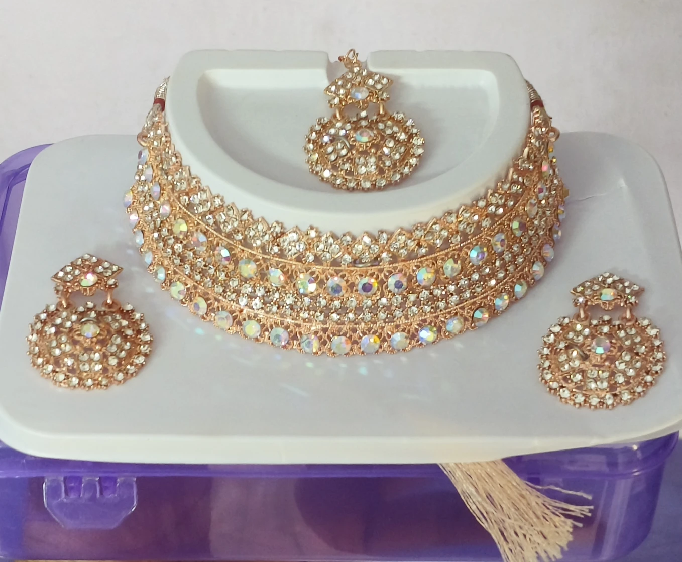 SS IMITATION JEWELLERY Alloy Gold-plated Gold Jewel Set (Pack of 3)