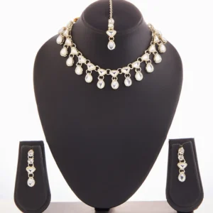 Atasi International Alloy Rhodium Silver Jewel Set (Pack of 1)