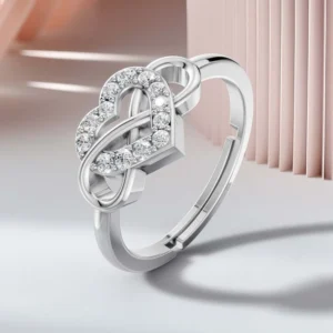 Miss Highness 925 Pure Silver Heart Ring for Women & Girls, Adjustable size