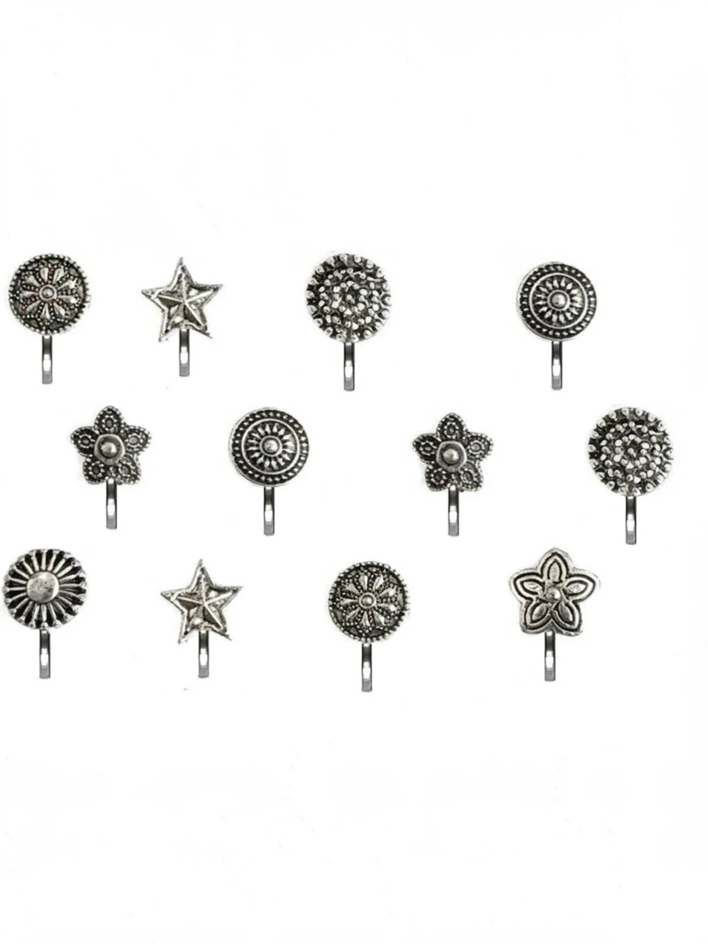 Myra Collection Silver Plated Metal Nose Stud (Pack of 12)