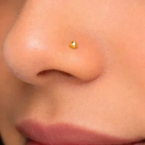 Zain Gold-plated Plated Brass Nose Stud Set (Pack of 3)