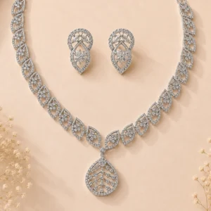 PREENAZ Alloy Silver White Jewel Set (Pack of 3)